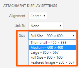 Attachment display settings