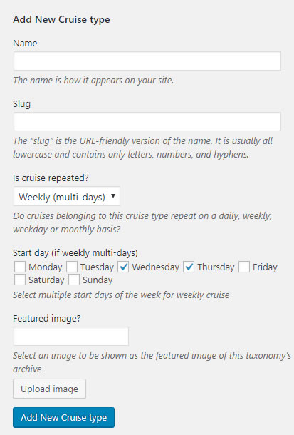 New Cruise types and tags