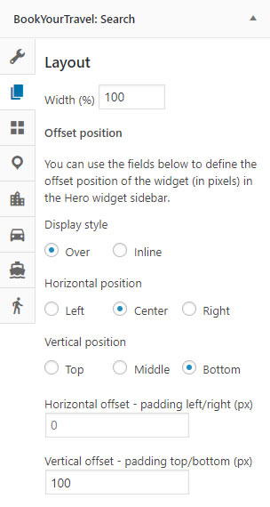 Search widget position