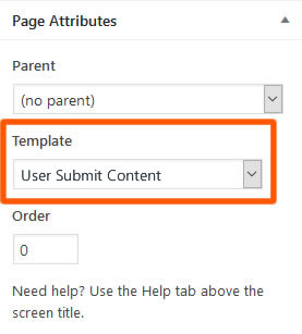 Submit Content Page Template