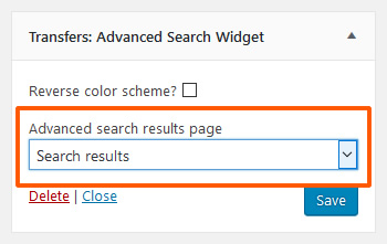 Advanced search widget